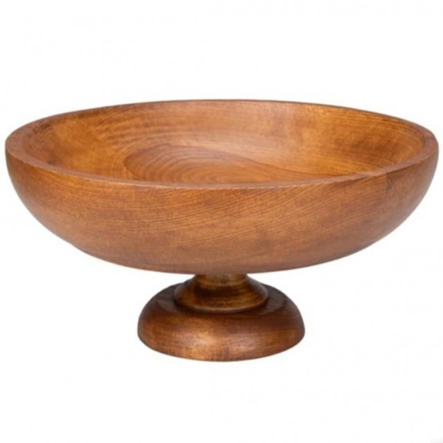 میوه‌خوری چوبی لوکس مدل کاجی (خراطی) با قطر 30 سانت و عمق ۷، کد 421