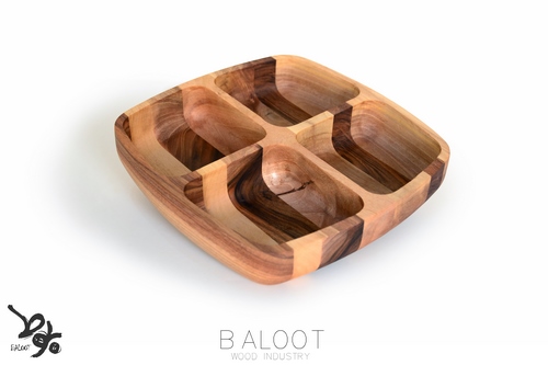 اردور چوبی چهارخانه مربع لوکس (چوب گردو طبیعی) – کد 4515B