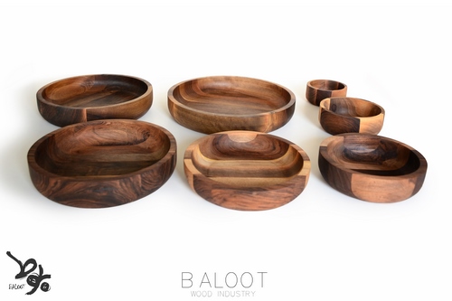 کاسه چوبی گرد لوکس – مدل ژاپنی B (چوب گردو) – کد 4123B