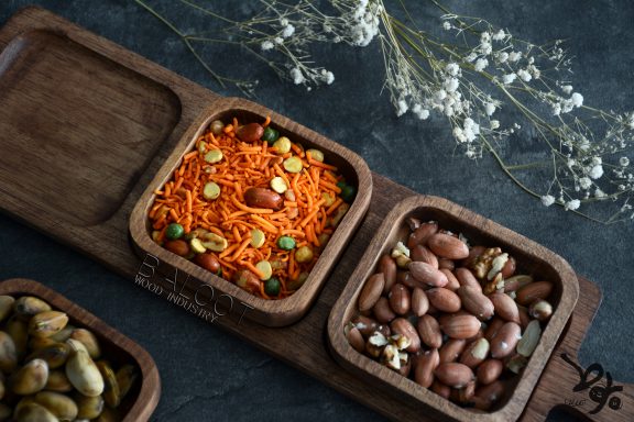 آجیل خوری  چوبی راکتی  سه  خانه کد 3374