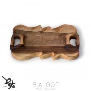 سینی  چوبی تزئینی دفرمه مستطیل گردو 24*39 کد 4730B