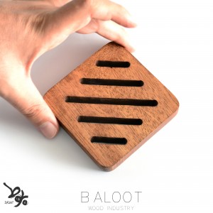 زير ليوانی چوبی مربع خط دار  کد 3429 T