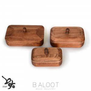 قندان چوبی مستطیل درب‌دار ۱۵×۲۱×۷ – کد 4438
