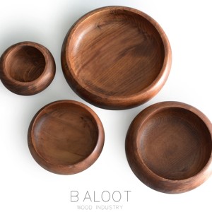 کاسه چوبی گرد خراطی لوکس ۲۰ سانتی (چوب راش) – کد 4708