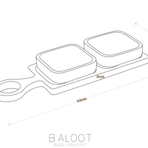 آجیل خوری راکتی  دو  کاسه کد 3373 R