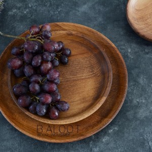 بشقاب چوبی گرد لوکس ۲۵ سانتی (چوب راش) – کد 4703