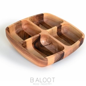 اردور چوبی چهارخانه مربع لوکس (چوب گردو طبیعی) – کد 4515B