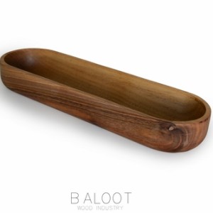 ظرف میوه و رولت‌خوری چوبی بیضی لوکس (چوب گردو طبیعی) – کد 4519B