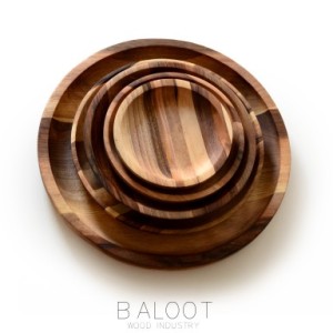 بشقاب چوبی گرد لوکس ۱۵ سانتی (چوب گردو) – کد 4705 B
