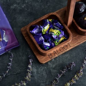 آجیل‌خوری چوبی  دوخانه دسته‌دار لوکس – کد 3371