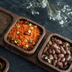 آجیل خوری  چوبی راکتی  سه  خانه کد 3374