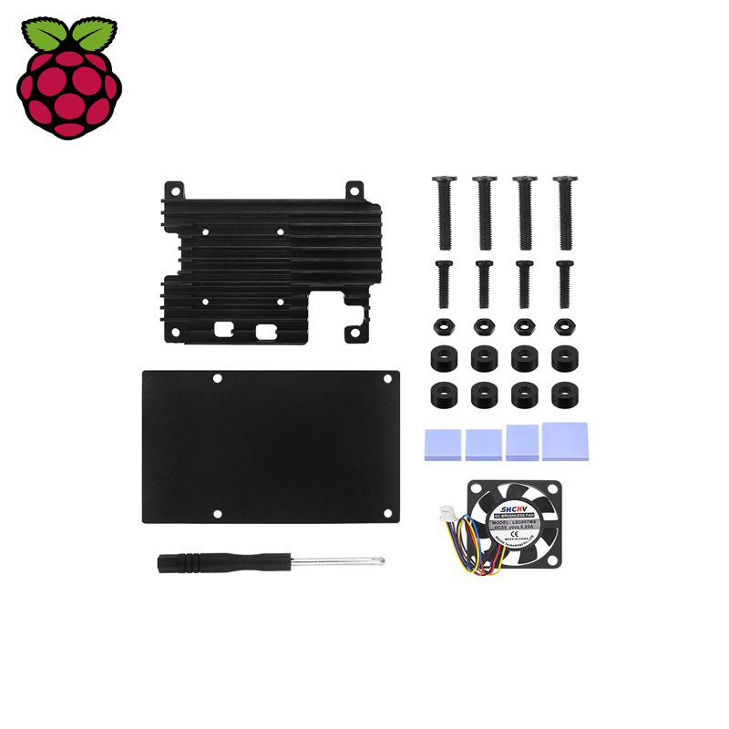 کیس آلومینیومی خنک کننده همراه فن رسپبری پای 5                 Cooler Pi5 C3695