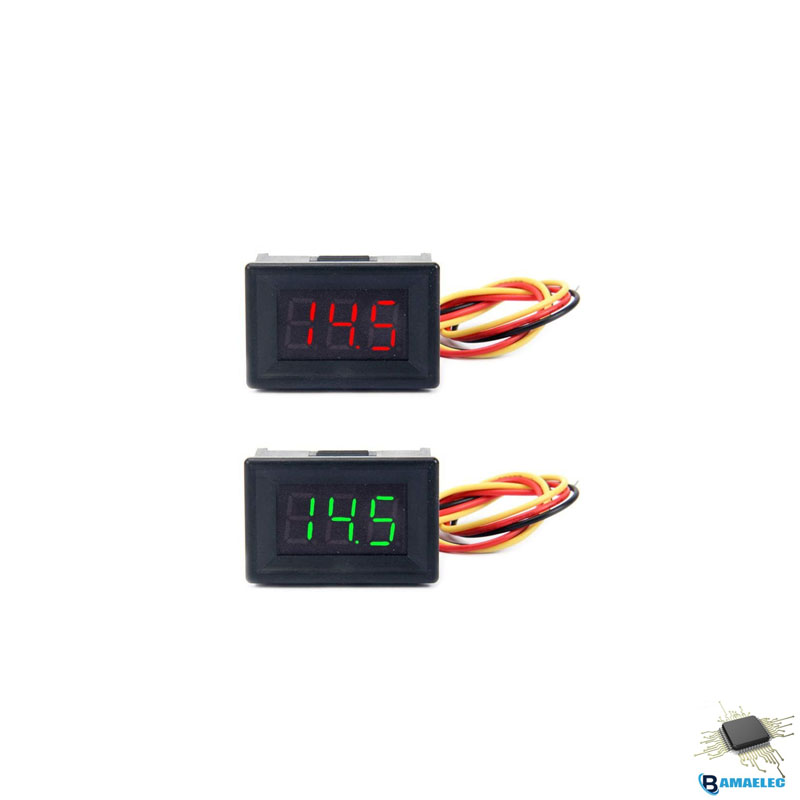 ولت متر پنلی کوچک قابدار 0.36 (آبی) DC