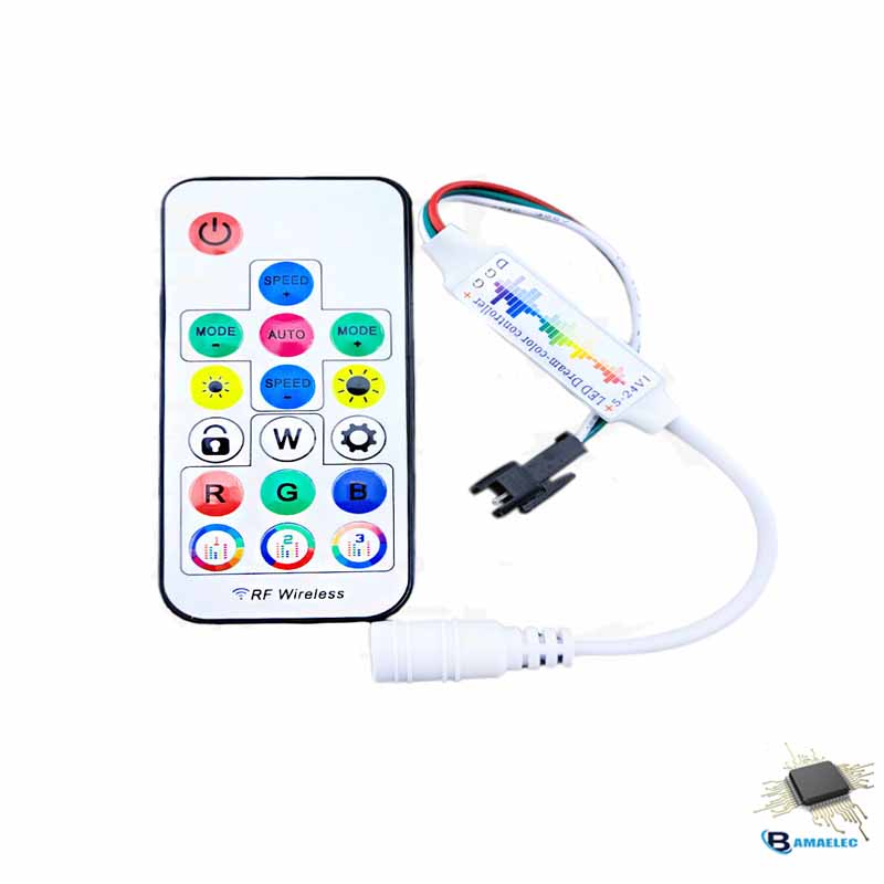 کنترلر RGB LED آدرس پذیر SP104M موزیکال (ریموتیRF)