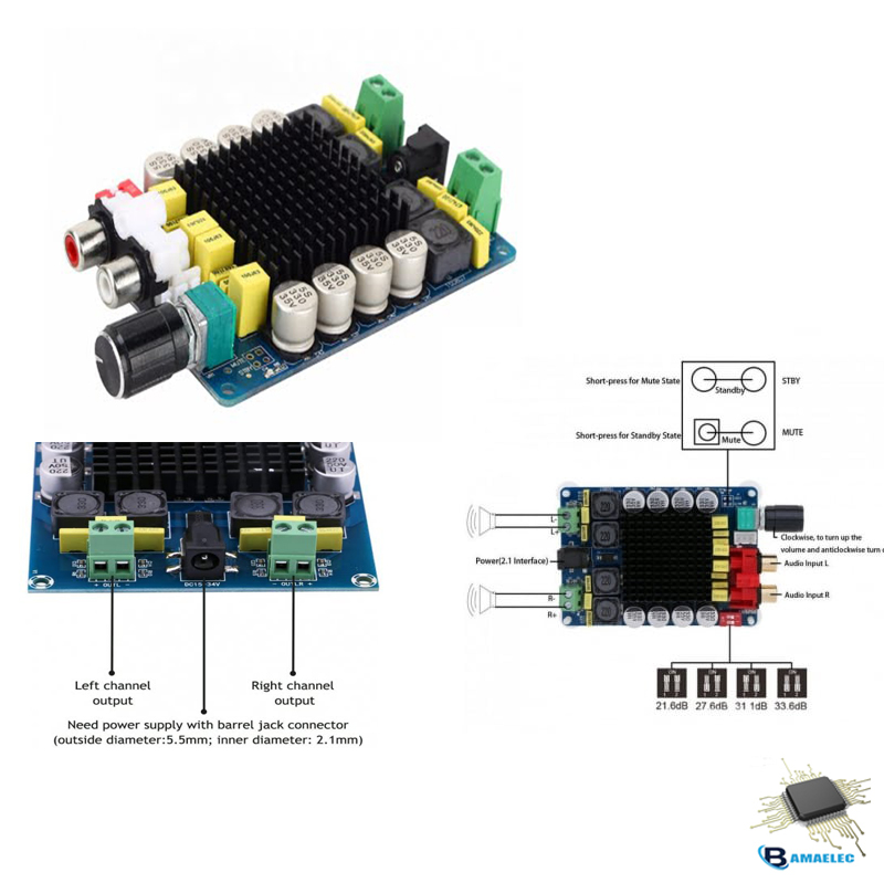 ماژول آمپلی فایر 2X100W وات استریو XH-M510