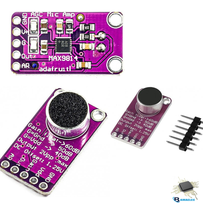 ماژول میکروفن به همراه تقویت کننده MAX9814