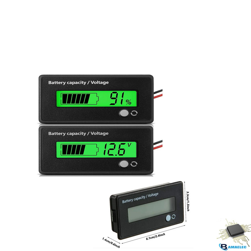 نمایشگر سطح شارژ و ظرفیت باتری رو پنلی 12 تا 48 ولت