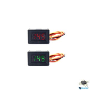 ولت متر پنلی کوچک قابدار 0.36 (آبی) DC