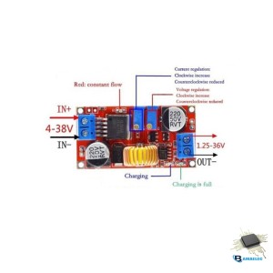 ماژول مبدل DC-DC کاهنده 5 آمپر XL4015 با کنترل جریان