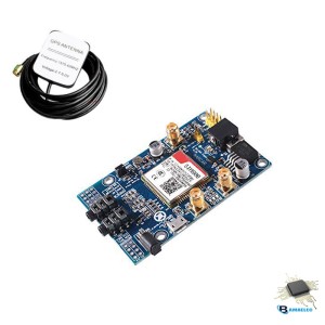 برد SIM808 به همراه آنتن GSM و آنتن اکتیو GPS