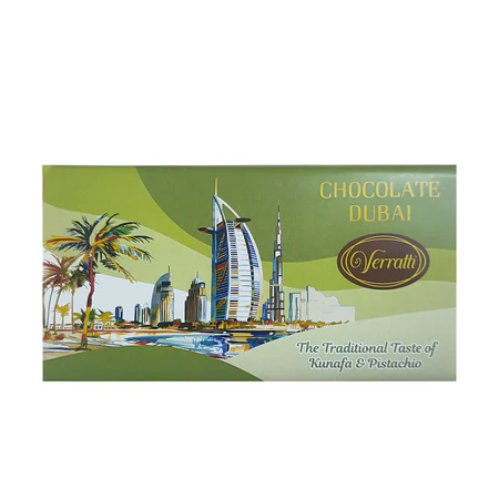 شکلات دبی مدل وراتی (verratti) کنافه و کرم پسته حجم400 گرم