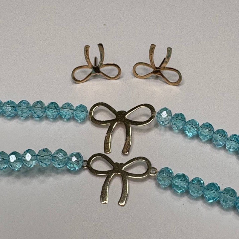 نیم ست طلا طرح پاپیون وزن 0/80 گرم