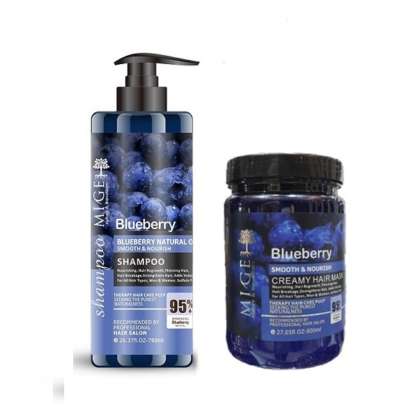 شامپو و ماسک مو بلوبری - بدون سولفات - ساخت ایتالیا