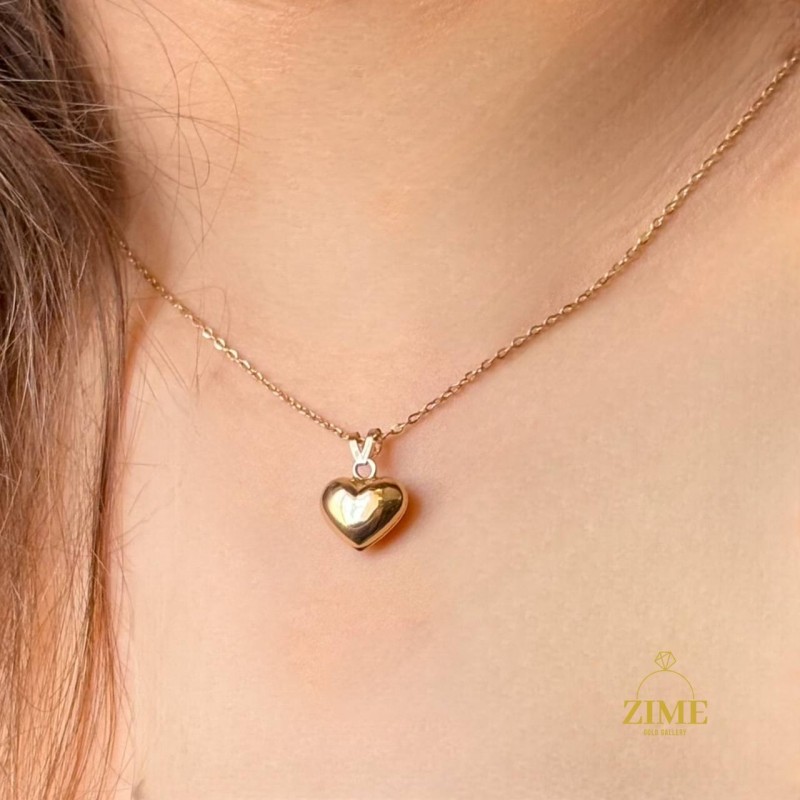 گردنبد و آویز طلا زنانه مدل قلب وزن 2/09 گرم