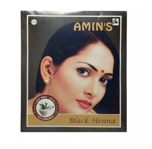 حنا هندی رنگ مشکی مدل امینز (Amin's) - تقویت کننده مو (بسته 6 عددی)