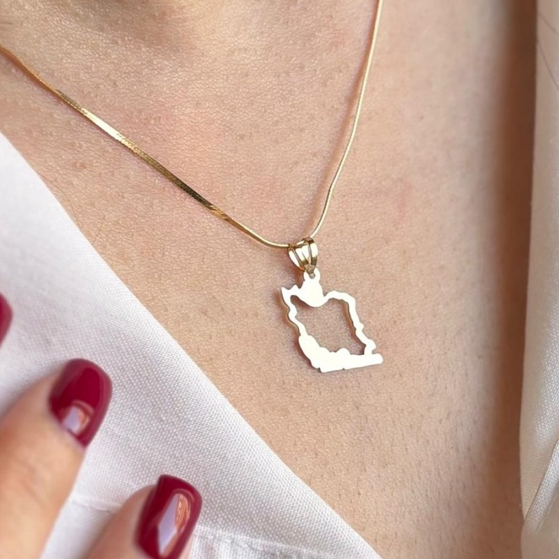 پلاک آویز طلا مدل نقشه ایران وزن 0.280 گرم