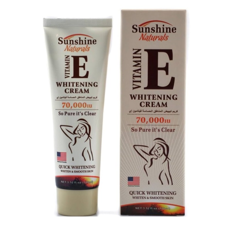 کرم سفید کننده بدن سان شاین (Sun Shine Naturals) مدل ویتامین E حجم 100 میلی لیتر
