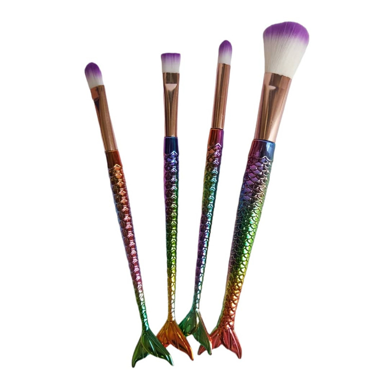 ست برس آرایشی مدل ماهی مجموعه 4 عددی