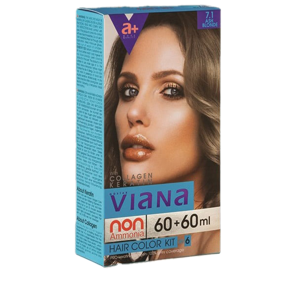 کیت رنگ مو بلوند خاکستری شماره 7.1 مدل ویانا