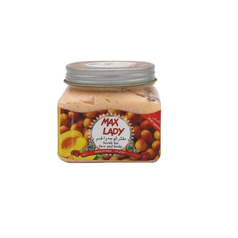 اسکراب لایه بردار و سفید کننده پوست مکس لیدی با عصاره زردآلو