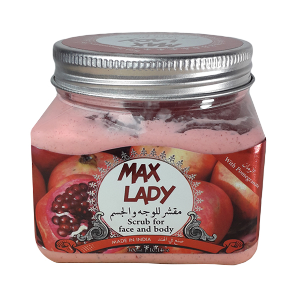 اسکراب لایه بردار و سفید کننده پوست مکس لیدی با عصاره انار