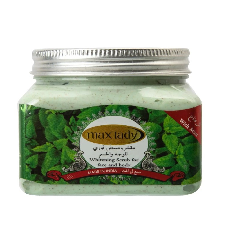اسکراب لایه بردار و سفید کننده پوست مکس لیدی با عصاره نعناع