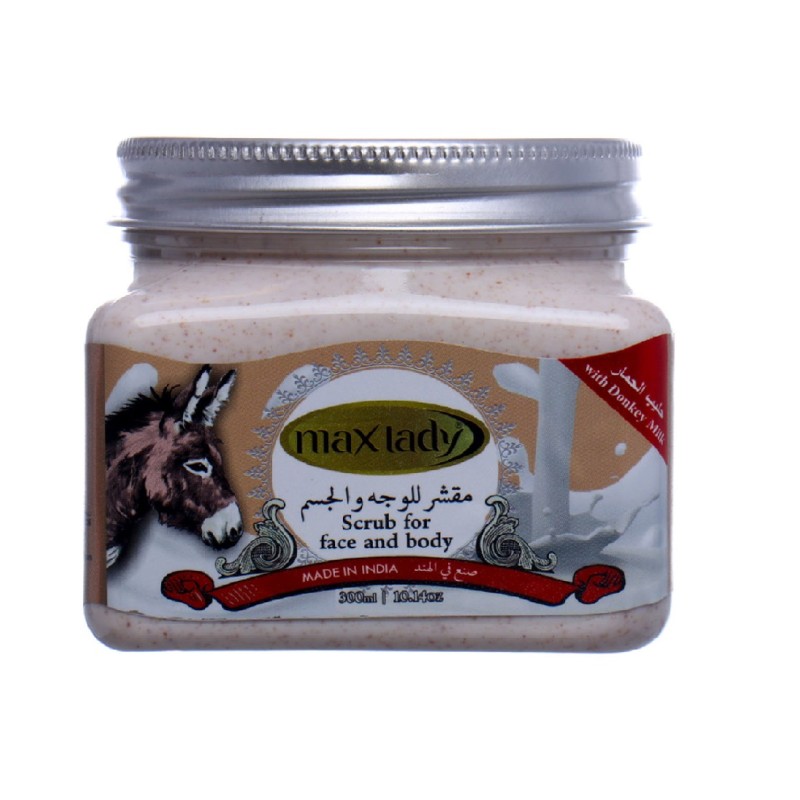اسکراب لایه بردار و سفید کننده پوست مکس لیدی با عصاره شیر الاغ