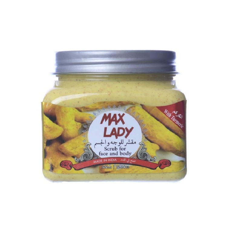اسکراب لایه بردار و سفید کننده پوست مکس لیدی با عصاره زردچوبه