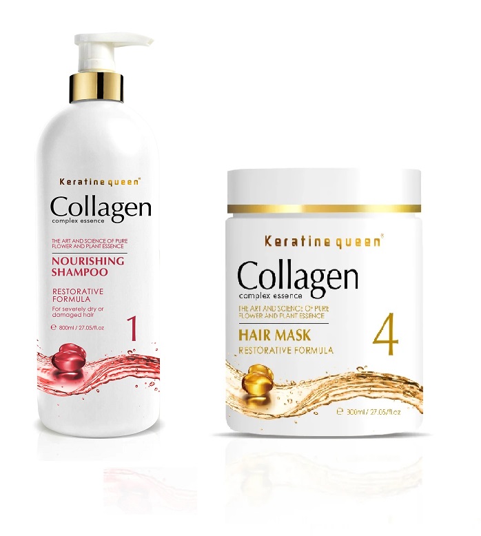 شامپو و ماسک کلاژن مدل کراتین کوئین - Keratine Queen - بدون سولفات