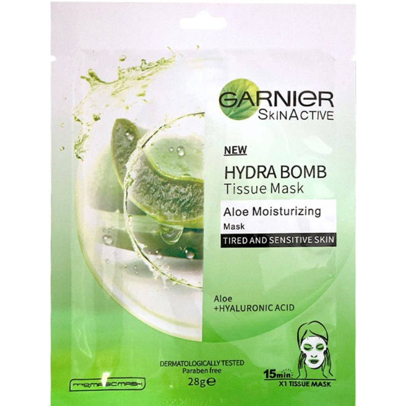 ماسک ورقه ای صورت آلوئه ورا و هیالورونیک اسید مدل گارنیر (Garnier)