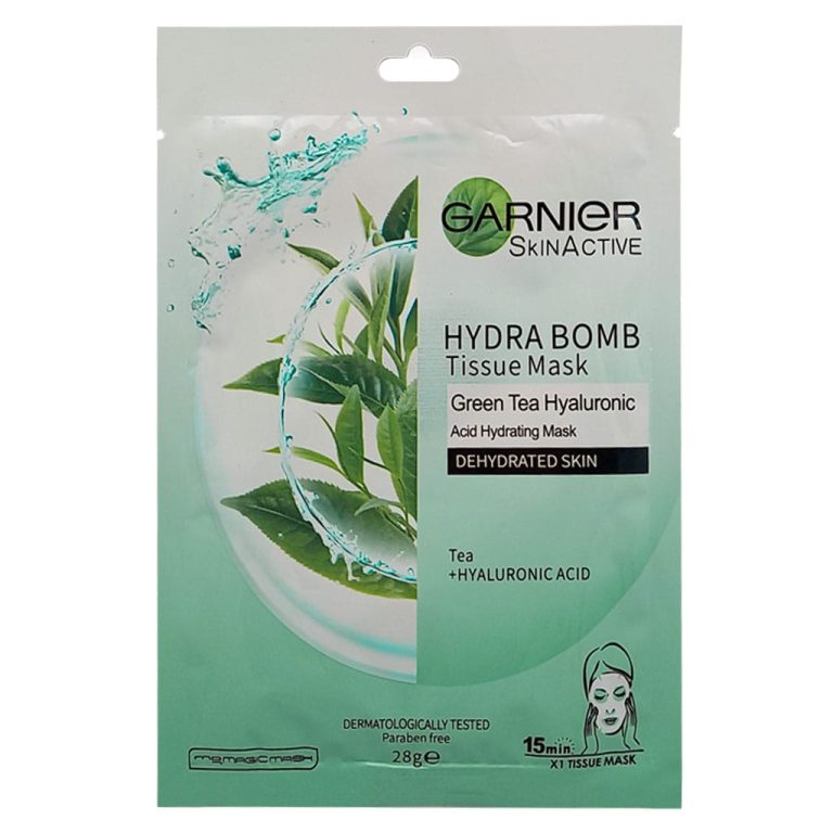 ماسک ورقه ای چای سبز و هیالورونیک اسید مدل گارنیر (Garnier)