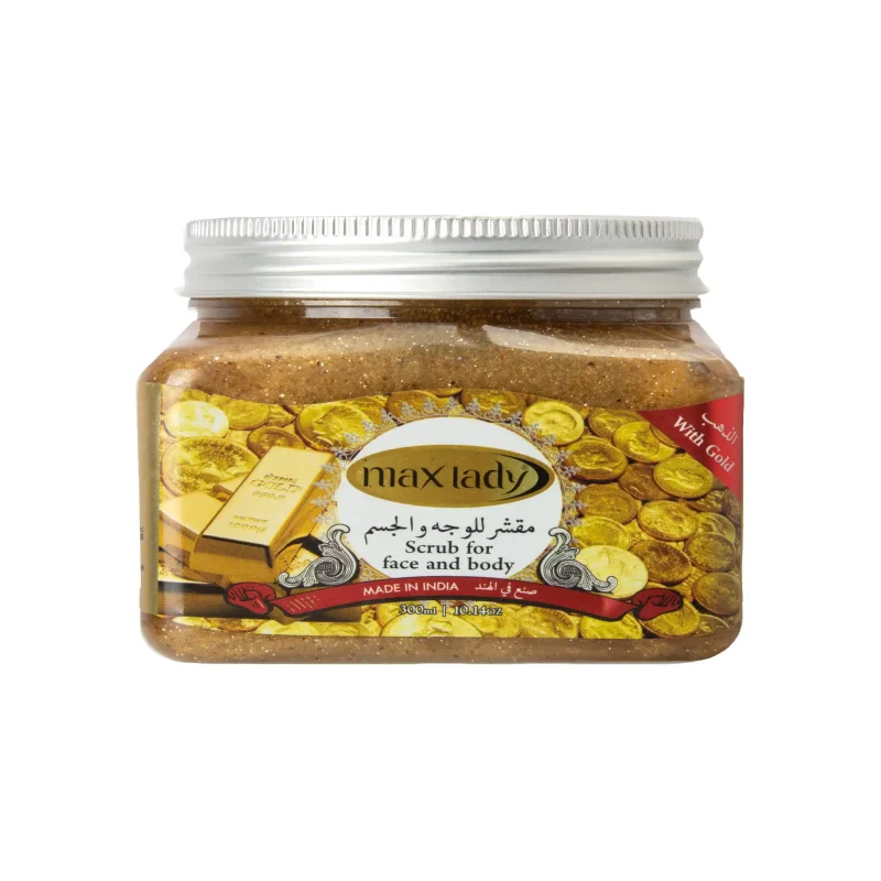اسکراب شنی لایه بردار پوست طلا مدل مکس لیدی حجم 300 میلی لیتر
