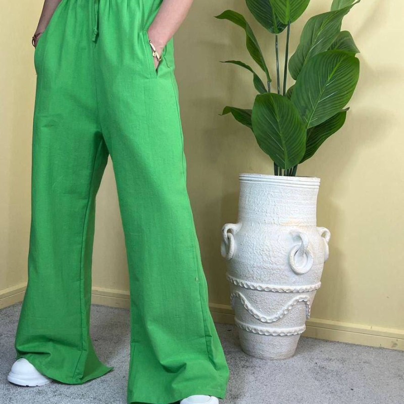 شلوار لینن  چاکدار