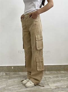 شلوار لی کارگو کرمی