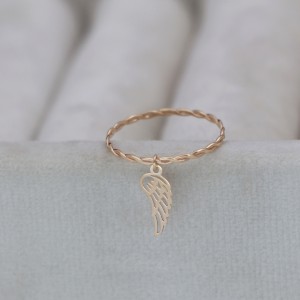 انگشتر طلا زنانه مدل بال وزن 0/69 گرم