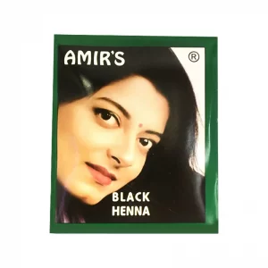 حنا هندی رنگ مشکی مدل امیرز (Amir's) - تقویت کننده مو (بسته 6 عددی)