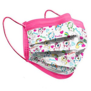 ماسک تنفسی کودک رادین مدل صورتی بسته 50 عددی