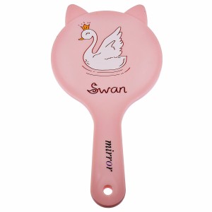 آینه دسته دار دو گوش طرح قو مدل Cute Girl