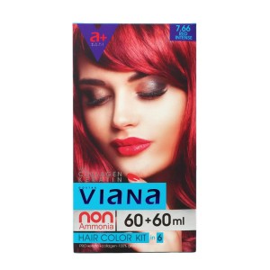 کیت رنگ مو قرمز قوی طبیعی شماره 7.66 مدل ویانا