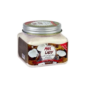 اسکراب لایه بردار و سفید کننده پوست مکس لیدی با عصاره نارگیل